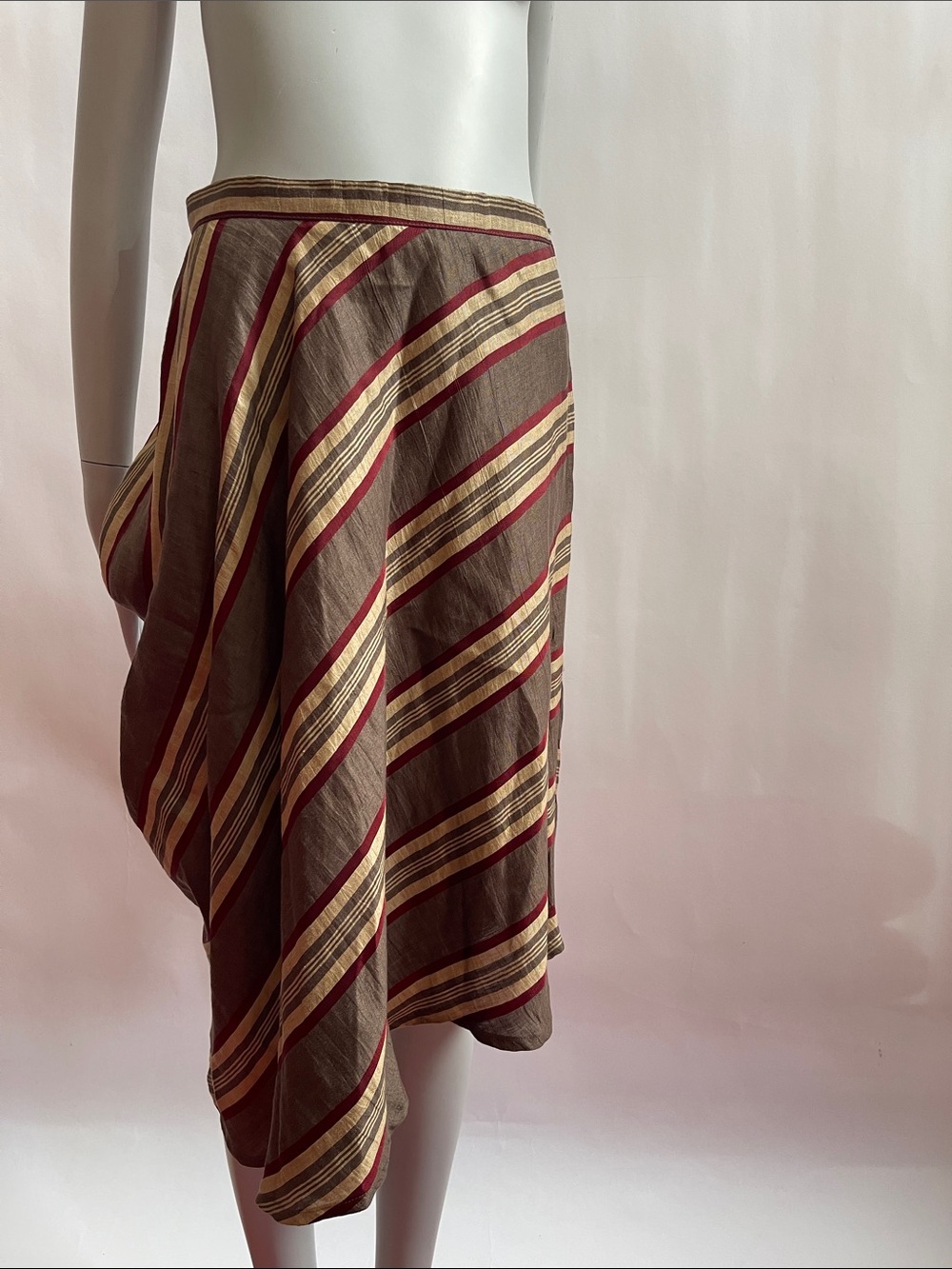 Vivienne Westwood Anglomania 2014 Linen Striped Wrap Skirt IT42 - Picture 8 of 14